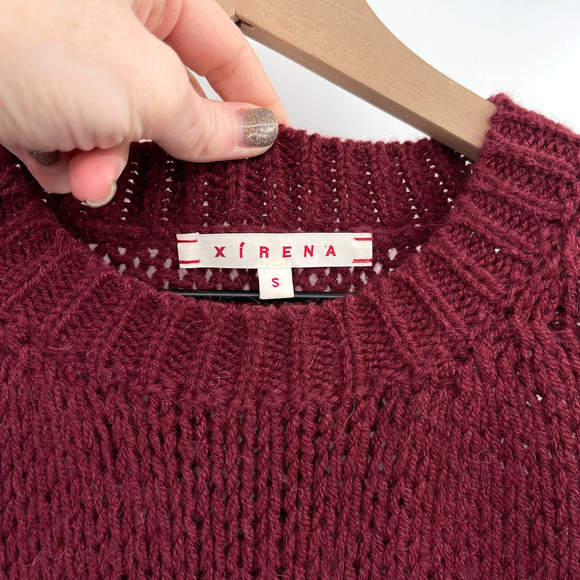 XIRENA Apres Ski Sweater in St. Moritz Size Small Burgundy Red Pink Alpaca Blend - Picture 7 of 16